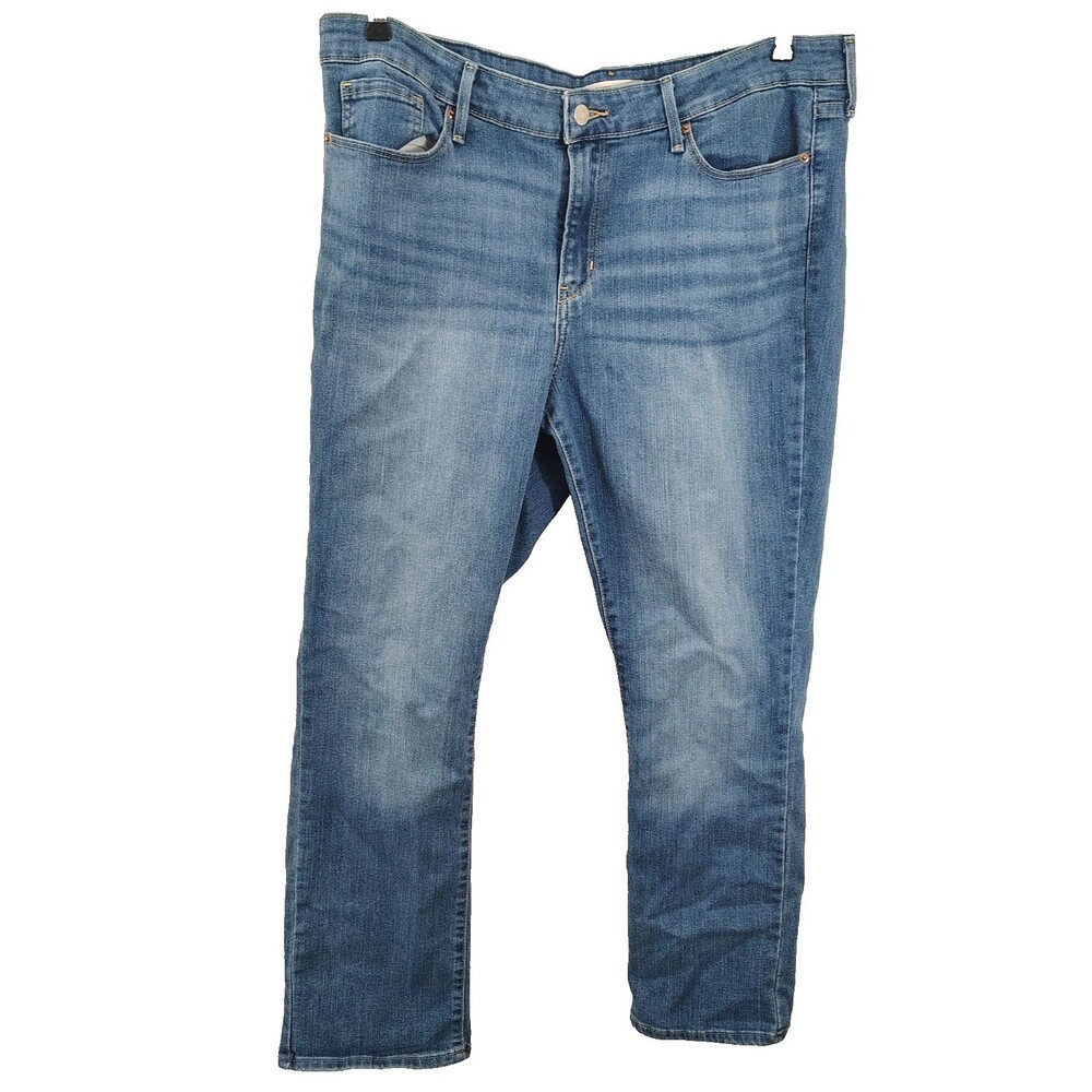 Signature Levi Strauss Jeans Womens 16 M Mid Rise Straight Stretch Denim 16 W